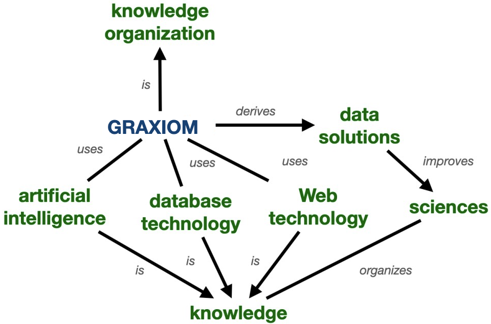 Explanation of Graxiom's strategy for knowledge management.